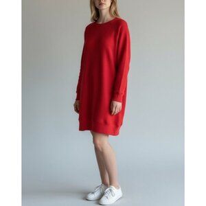 Free People Beach Mini Dress XS Poppy Red FP Cozy Casual Long Sleeve Loungewear